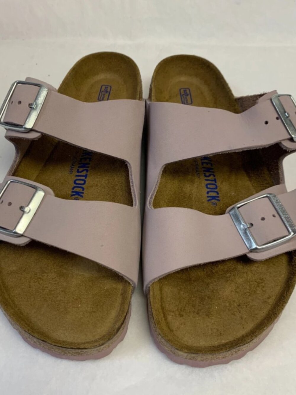 Birkenstock Arizona Yomo Lilac Nubuck Leather Soft Footbed Regular Width Sandals